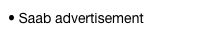 • Saab advertisement